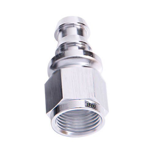 Aeroflow STRAIGHT PUSH LOCK END -6AN SILVER NO CLAMP REQUIRED