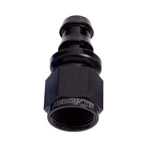 Aeroflow STRAIGHT PUSH LOCK END -8AN BLACK NO CLAMP REQUIRED 25pk