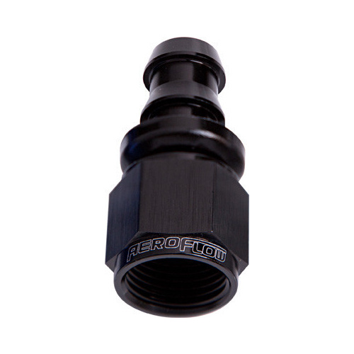 Aeroflow STRAIGHT PUSH LOCK END -8AN BLACK NO CLAMP REQUIRED