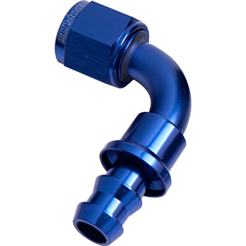 Aeroflow 90 DEG PUSH LOCK END -4AN BLUE NO CLAMP REQUIRED