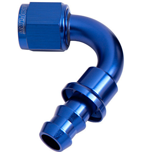 Aeroflow 120 DEG PUSH LOCK END -6AN BLUE NO CLAMP REQUIRED