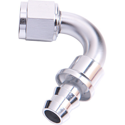 Aeroflow 120 DEG PUSH LOCK END -8AN SILVER NO CLAMP REQUIRED