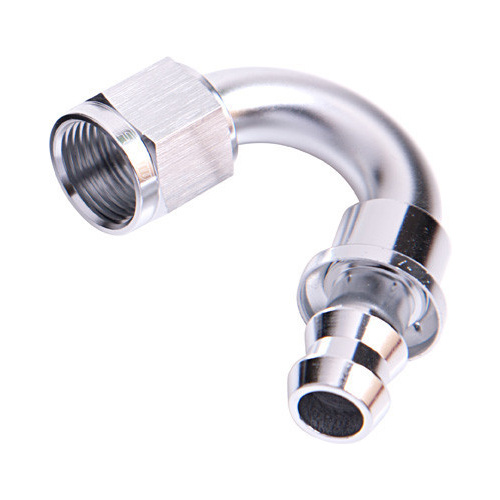 Aeroflow 150 DEG PUSH LOCK END -4AN SILVER NO CLAMP REQUIRED