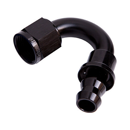Aeroflow 150 DEG PUSH LOCK END 10AN BLACK NO CLAMP REQUIRED
