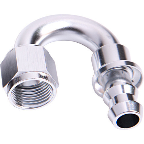 Aeroflow 180 DEG PUSH LOCK END -6AN SILVER NO CLAMP REQUIRED