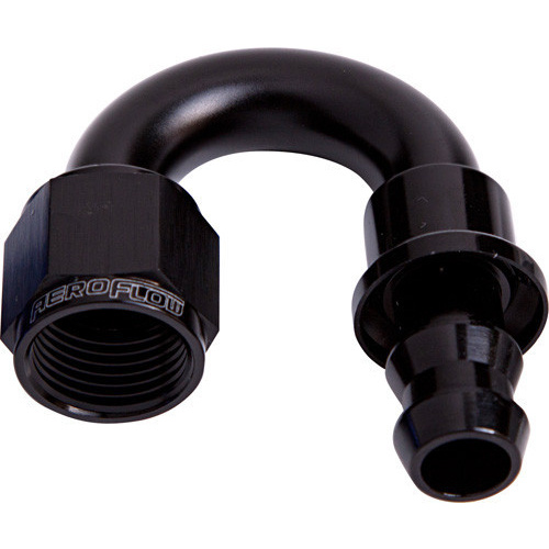 Aeroflow 180 DEG PUSH LOCK END -12AN BLACK NO CLAMP REQUIRED