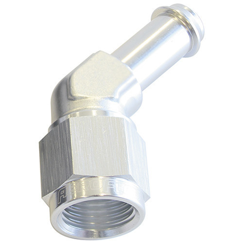 Aeroflow FEMALE -6AN 45DEG TO 5/16''BARBSILVER SWIVEL NUT