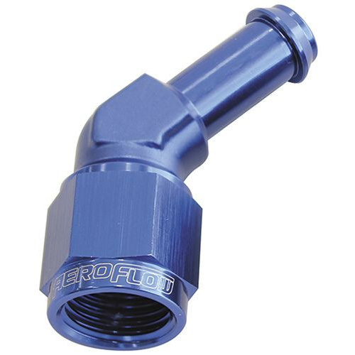 Aeroflow FEMALE -6AN 45DEG TO 3/8'' BARBBLUE SWIVEL NUT