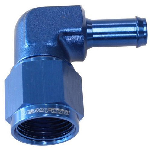 Aeroflow FEMALE -8AN 90DEG TO 3/8'' BARBBLUE SWIVEL NUT