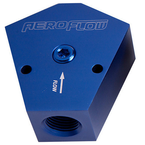 Aeroflow FUEL BLOCK 1/2 - 3/8 IN - OUT BLUE 1/8'' NPT PORT