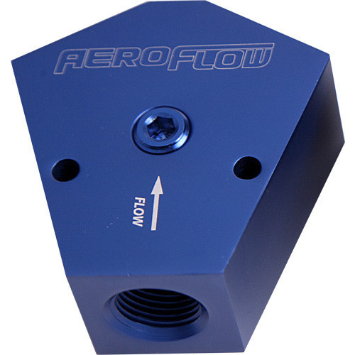 Aeroflow FUEL BLOCK 3/4''- 3/4'' IN - OUTBLUE 1/8'' NPT PORT & MOUNT