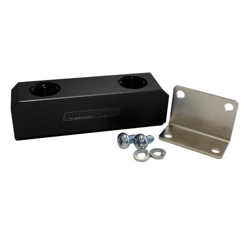 Aeroflow FUEL BLOCK LOG TYPE -10ORB BLACK 2 X-10 SIDE 2X -10 TOP