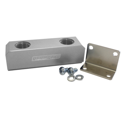 Aeroflow FUEL BLOCK LOG TYPE -12ORB SILVER 2 X-12 SIDE 2X -12 TOP