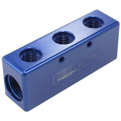 Aeroflow 3X -6ORB 2X -8ORB DISTRIBUTIONBLOCK BLUE COMPACT STYLE