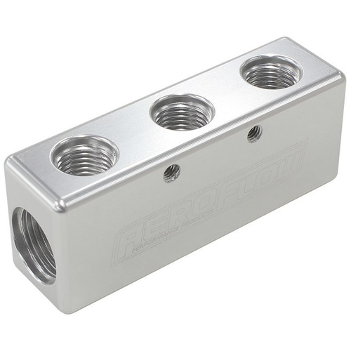 Aeroflow 3X -6ORB 2X -8ORB DISTRIBUTIONBLOCK SILVER COMPACT STYLE