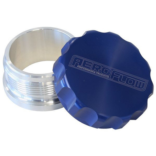Aeroflow 2'' ALUM WELD BUNG AND CAP RAW WELD ON / BLUE CAP