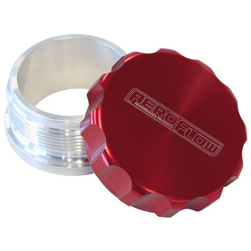Aeroflow 2'' ALUM WELD BUNG AND CAP RAW WELD ON / RED CAP
