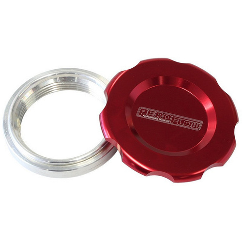 Aeroflow 1.5'' WELD BUNG AND RED CAP LOW PROFILE FEMALE WELD-ON