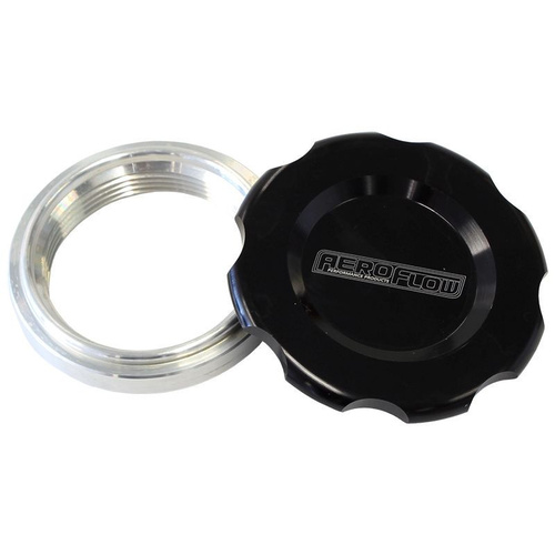 Aeroflow 3'' WELD BUNG AND BLACK CAP LOW PROFILE FEMALE WELD-ON