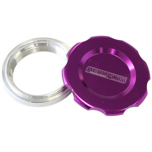 Aeroflow 3'' WELD BUNG AND PURPLE CAP LOW PROFILE FEMALE WELD-ON