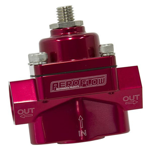 Aeroflow RED STYLE REG 1-4 PSI ADJUSTA BILLET 1In 2 Out -8 ORB PORTS
