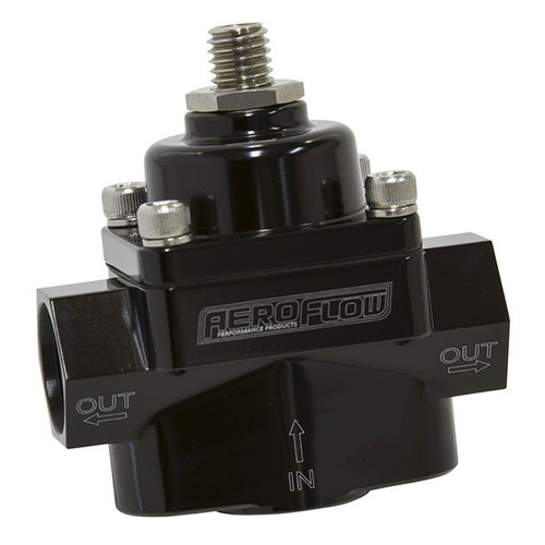 Aeroflow RED STYLE REG 1-4 PSI ADJUSTA BILLET 1In 2 Out 3/8 NPT PORT