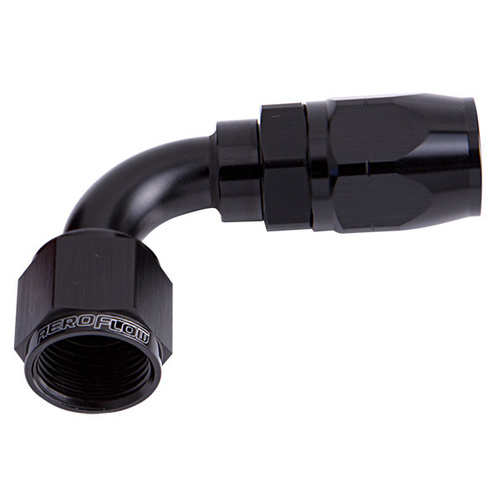 Aeroflow 500 Series Cutter Hose End -10AN Female to -10AN Hose 90-Degree Black AF503-10BLK