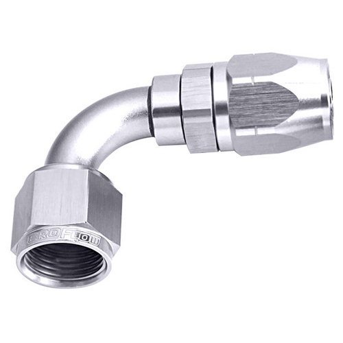 Aeroflow 500 Series Cutter Hose End -20AN Female to -20AN Hose 90-Degree Silver AF503-20S
