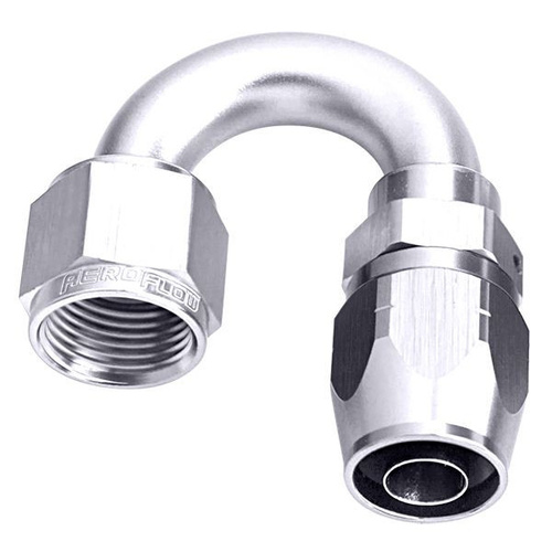 Aeroflow 500 Series Cutter Hose End -16AN Female to -16AN Hose 180-Degree Silver AF506-16S