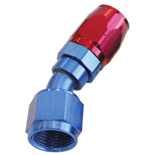 Aeroflow ALLOY 30 DEG HOSE END -6AN BLUE CUTTER STYLE FULL SWIVEL