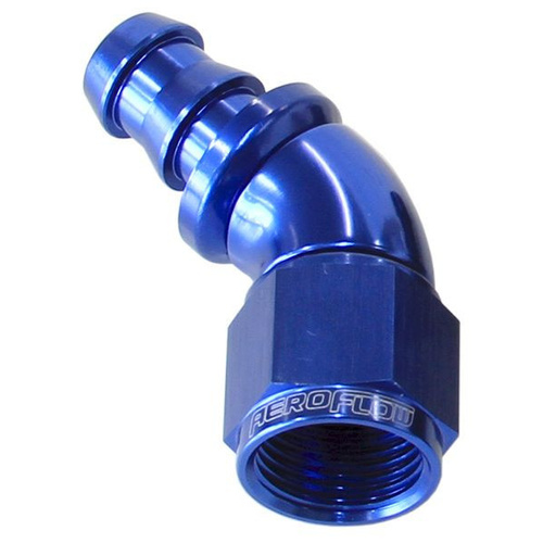 Aeroflow -4AN 45 DEG FULL FLOW PUSH LOCBLUE FULL FLOW PUSH LOCK