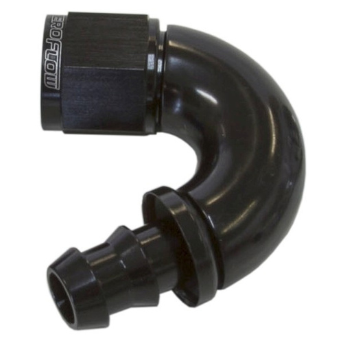 Aeroflow -10AN 150 DEG FULL FLOW PUSH LBLACK FULL FLOW PUSH LOCK