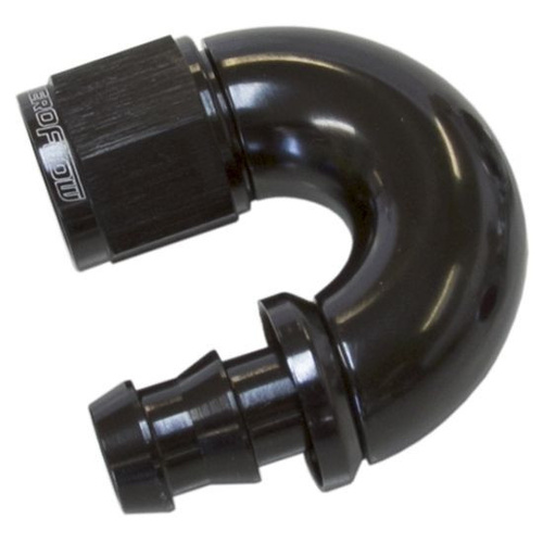 Aeroflow -10AN 180 DEG FULL FLOW PUSH LBLACK FULL FLOW PUSH LOCK