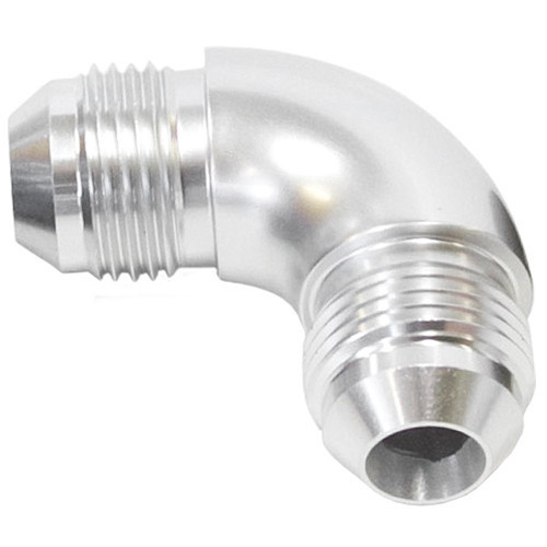 Aeroflow -6AN 90 DEG MALE FLARE UNION SILVER FULL FLOW NO RESTRICTIO