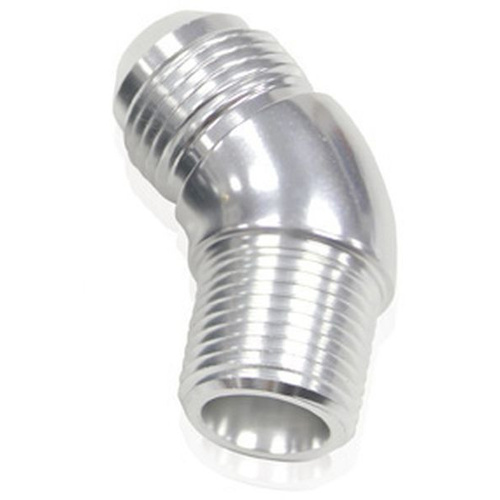 Aeroflow 45 DEG 3/8'' TO -6AN FULL FLOW SILVER NO RESTRICION IN BEND