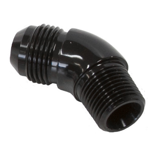 Aeroflow 45 DEG 1/4'' TO -6AN FULL FLOW BLACK NO RESTRICION IN BEND