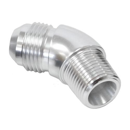Aeroflow 45 DEG 1/4'' TO -6AN FULL FLOW SILVER NO RESTRICION IN BEND