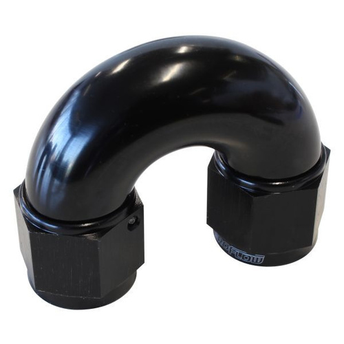 Aeroflow -12AN 180 DEG SWIVEL COUPLER BLACK BILLET FULL FLOW 1 PIECE
