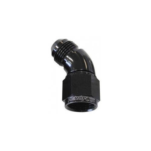 Aeroflow Full Flow Adapter -16AN Female to -16AN Male 45-Degree Black AF542-16BLK