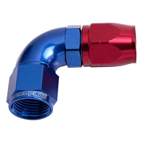 Aeroflow STEPPED 90 DEG HOSEEND -6 HOSETO -8AN REDUCER HOSE END BLUE