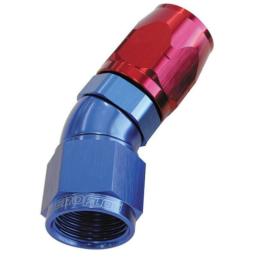 Aeroflow 550 Series Cutter Full Flow Hose End -16AN Female to -16AN Hose 30-Degree Blue/Red AF557-16