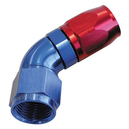 Aeroflow 550 Series Cutter Full Flow Hose End -10AN Female to -10AN Hose 60-Degree Blue/Red AF558-10
