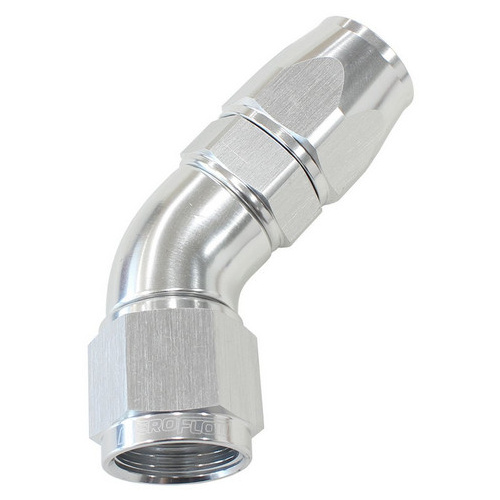 Aeroflow 45 DEG -10AN FULL FLOW TEFLON HOSE END SILVER 1 PIECE FULLFL