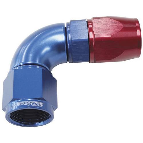 Aeroflow 90 DEG -8AN FULL FLOW TEFLON HOSE END BLUE 1 PIECE FULLFLOW