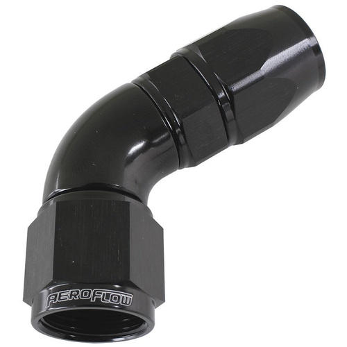 Aeroflow 60 DEG -10AN FULL FLOW TEFLON HOSE END BLACK 1 PIECE FULLFLO