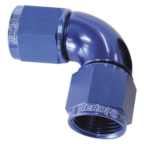 Aeroflow -10AN 90 DEG SWIVEL COUPLER BLUE BILLET FULL FLOW 1 PIECE