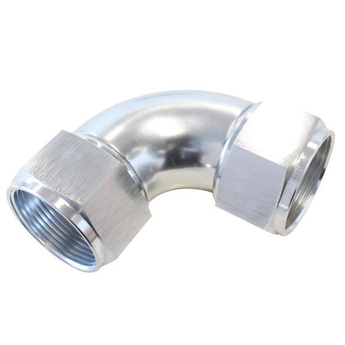 Aeroflow -20AN 90 DEG SWIVEL COUPLER SILVER BILLET FULL FLOW 1PIECE