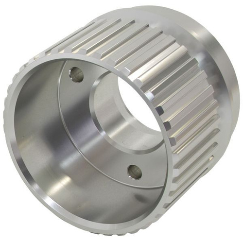 Aeroflow Chev long Crank Gilmer pulley anodised silver SBC/BBC