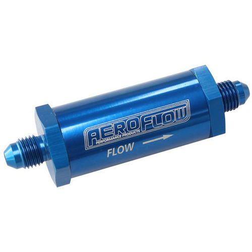 Aeroflow -3AN INLINE FUEL & OIL FILTER BLUE 30 MICRON WASHABLE
