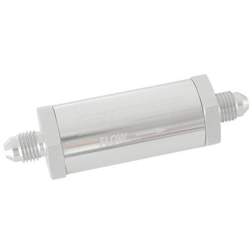 Aeroflow -4AN INLINE FUEL & OIL FILTER SILVER 30 MICRON WASHABLE